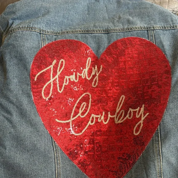 Judith March howdy cowboy denim Sherpa lined jacket New! - Picture 8 of 11